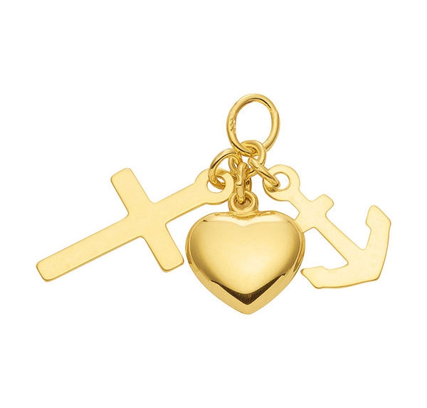 Anh?nger Glaube-Liebe-Hoffnung 14Kt 585 GOLD