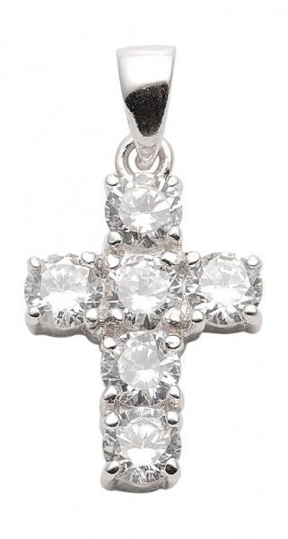 Anh?nger Kreuz Zirkonia 13x17mm Silber 925