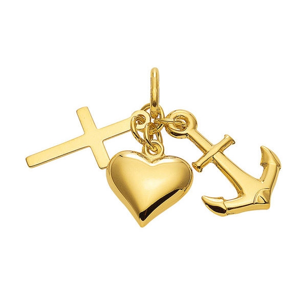 Anh?nger Glaube-Liebe-Hoffnung 14Kt 585 GOLD