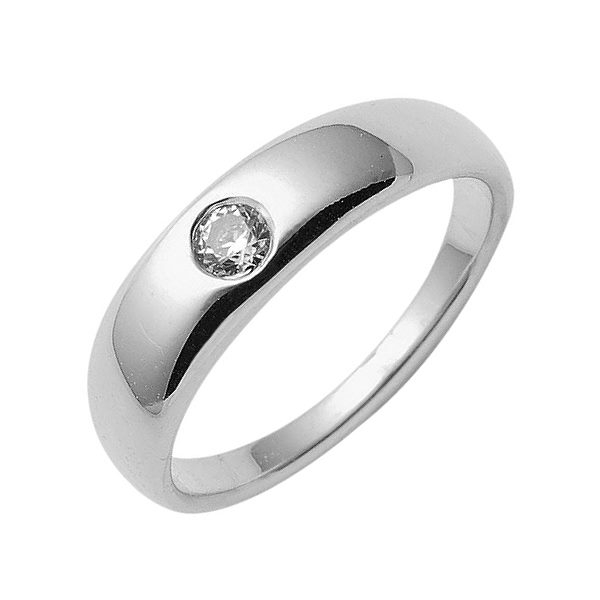 Anh?nger Taufring mit Zirkonia 9Kt 375 WEISSGOLD