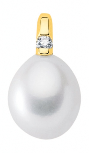 Anh?nger S??wasserperle mit Diamant 14Kt GOLD