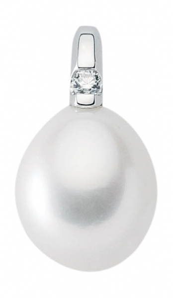Anh?nger S??wasserperle mit Diamant 14Kt WEISSGOLD