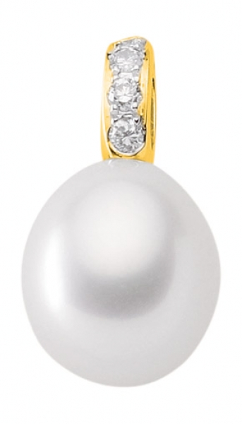 Anh?nger S??wasserperle mit Diamanten 14Kt GOLD