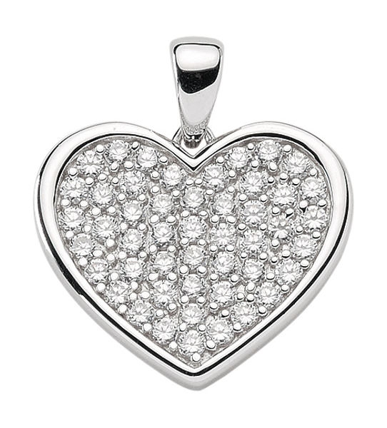 Anh?nger Herz mit Zirkonia Silber 925