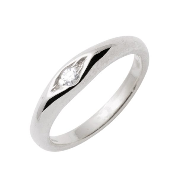 Anh?nger Taufring mit Diamant 14Kt 585 WEISSGOLD