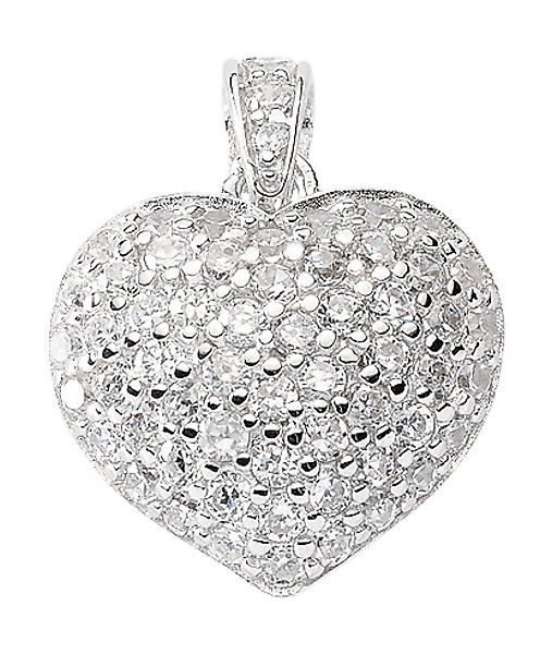 Anh?nger Herz 13x11mm mit Zirkonia Silber 925