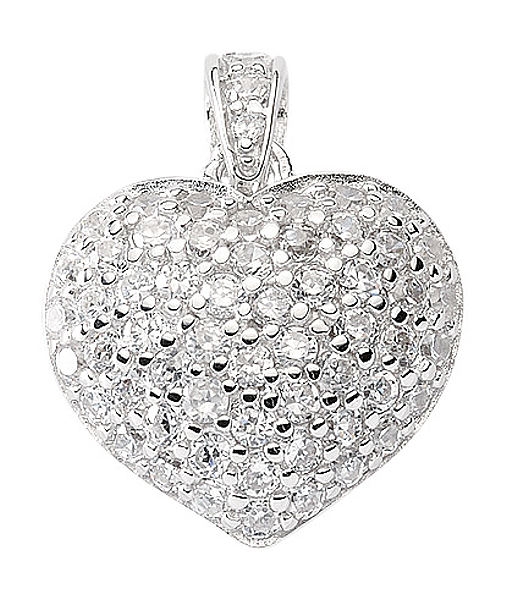 Anh?nger Herz 14x13mm mit Zirkonia Silber 925