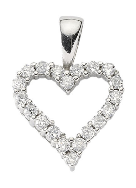 Anh?nger Herz mit Zirkonia Silber 925