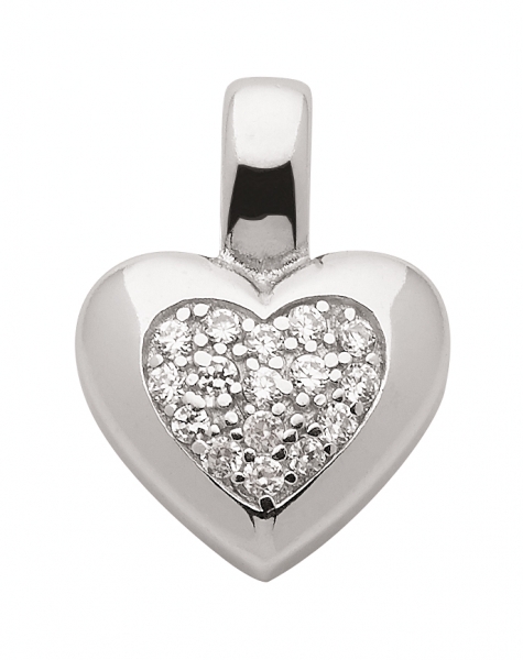 Anh?nger Herz mit Zirkonia Silber 925