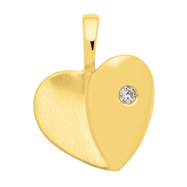 Anh?nger Herz 11mm mit Zirkonia 8Kt 333 GOLD