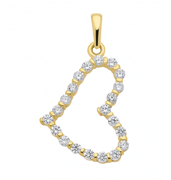 Anh?nger Herz 15mm mit Zirkonia 8Kt 333 GOLD
