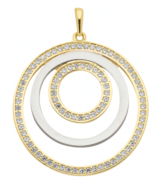 Anh?nger rund 26mm Zirkonias 8Kt 333 GOLD
