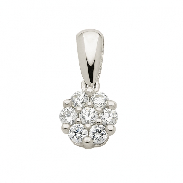 Anh?nger 6mm Zirkonia 14Kt 585 WEISSGOLD