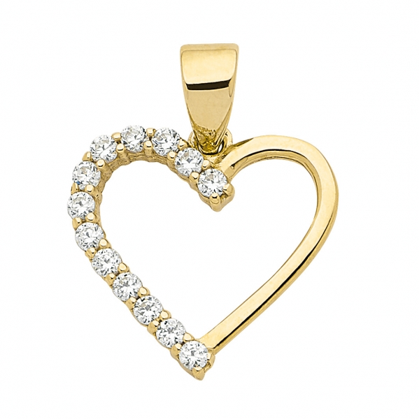 Anh?nger Herz 13mm mit Zirkonia 8Kt 333 GOLD