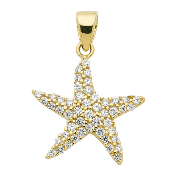 Anh?nger Seestern mit Zirkonia 8Kt 333 GOLD