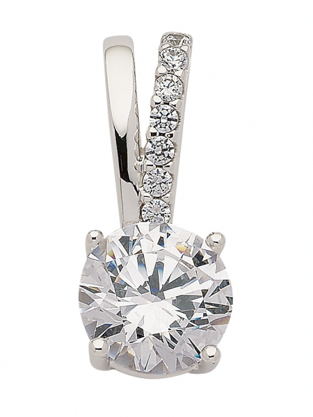 Anh?nger 15mm Zirkonia 8Kt 333 WEISSGOLD
