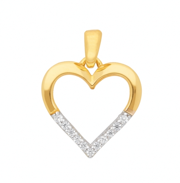 Anh?nger Herz 14x14mm Zirkonia 333 GOLD