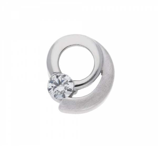 Anh?nger 12,8mm Zirkonias rhodiniert Silber 925