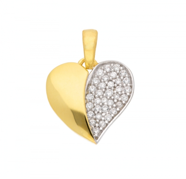 Kleiner Anh?nger Herz 12x11mm Zirkonia 333 GOLD