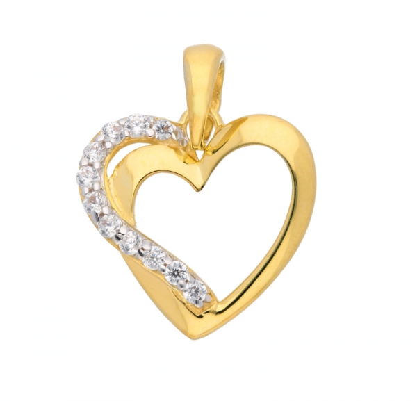 Anh?nger Herz 13x13mm Zirkonia 333 GOLD