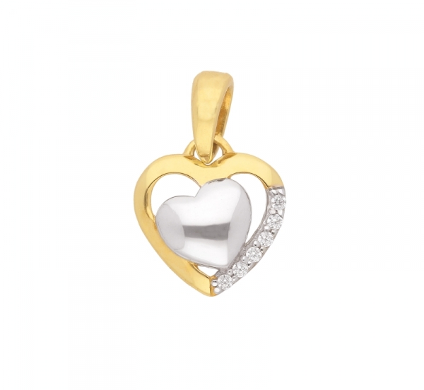 Anh?nger Herz 9x9mm Zirkonia 333 GOLD