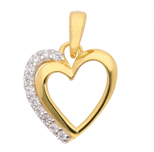 Anh?nger Herz 10x10mm Zirkonia 333 GOLD