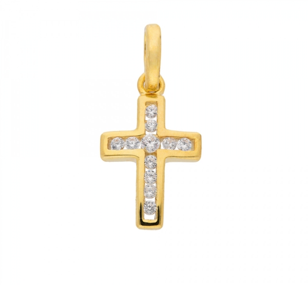 Anh?nger Kreuz Zirkonia 8x12mm 8Kt 333 GOLD