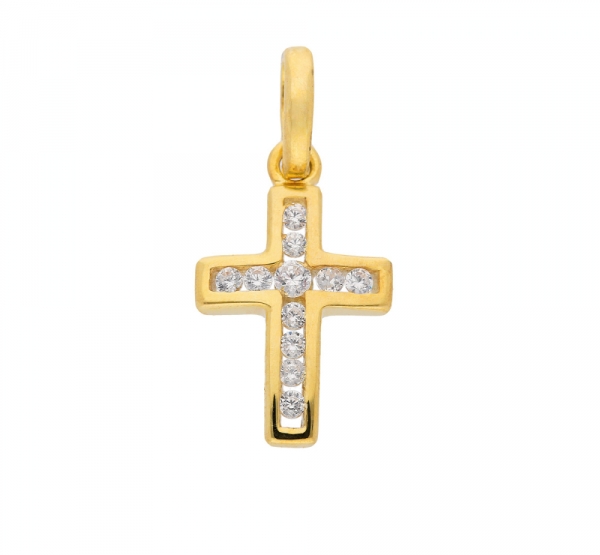 Anhänger Kreuz Zirkonia 8x12mm 8Kt 333 GOLD