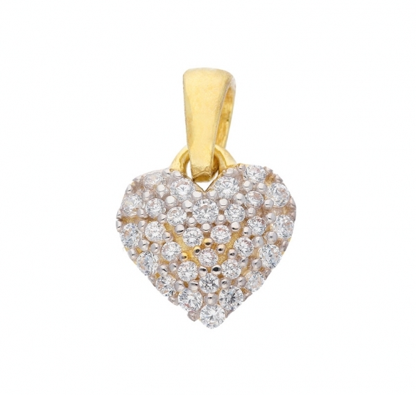 Kleiner Anh?nger Herz 7x8mm Zirkonia 333 GOLD