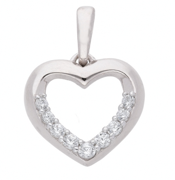 Anh?nger Herz 12x11mm Zirkonia 333 WEISSGOLD