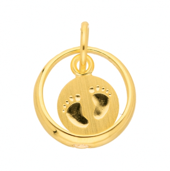 Anh?nger Taufring Zirkonia Babyf?sse 333 GOLD