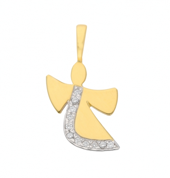 Anh?nger Engelmotiv Zirkonia 14Kt 585 GOLD