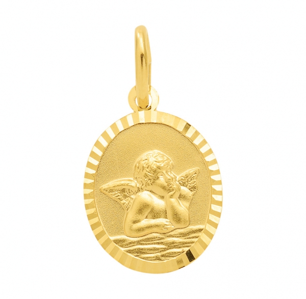Anhänger Medaille Amor Engel oval 10x12mm 333 GOLD