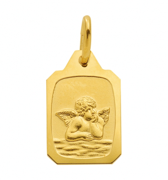 Anh?nger Medaille Amor Engel eckig 8x10mm 333 GOLD