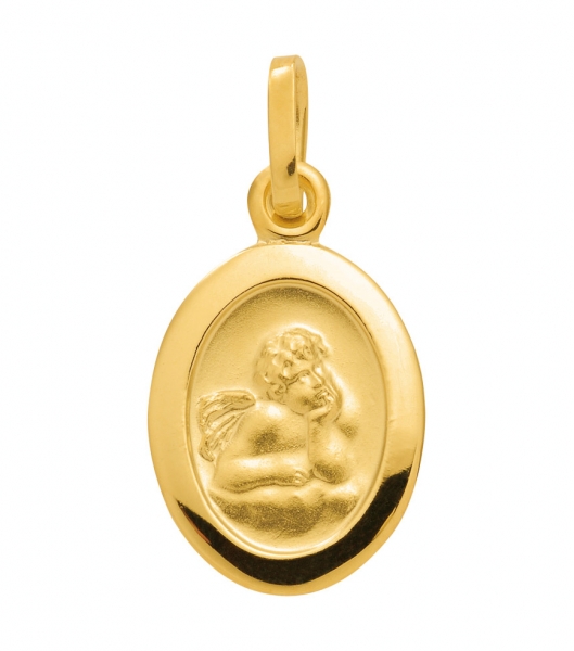Anhänger Medaille Amor Engel oval 9x12mm 333 GOLD
