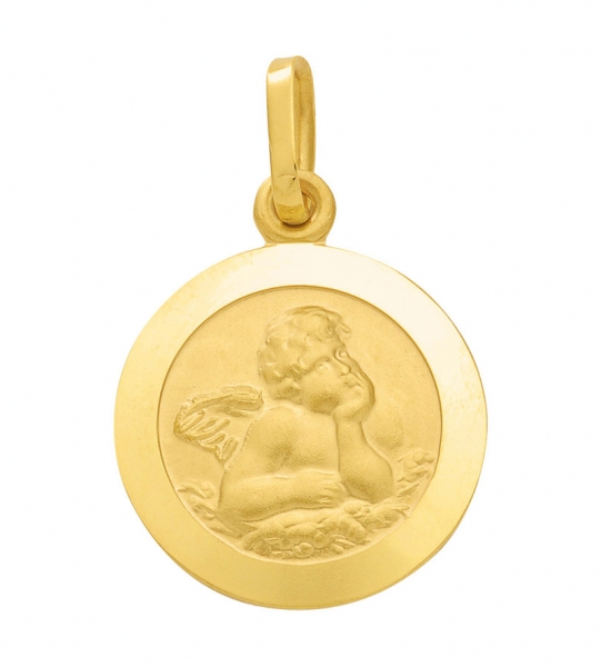 Anh?nger Medaille Amor Engel rund 12mm 333 GOLD