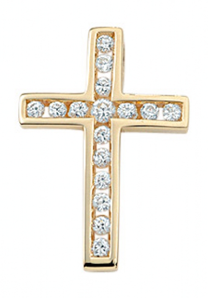 Anh?nger Kreuz Zirkonia 14x21mm 8Kt 333 GOLD