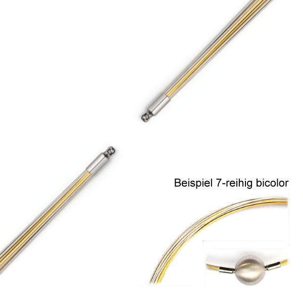 Edelstahl Collier bicolor f?r Wechelschliesse 7-reihig