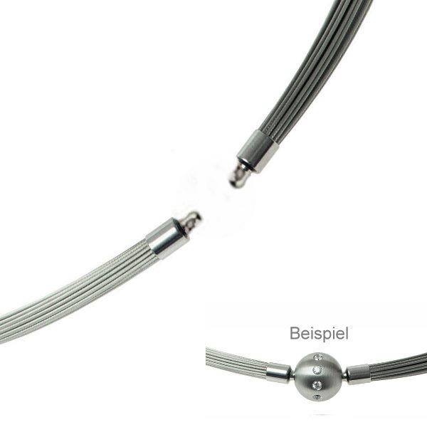 Edelstahl Collier f?r Wechelschliesse 30-reihig