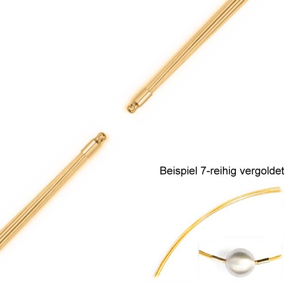 Edelstahl Collier vergoldet  f?r Wechelschliesse 7-reihig