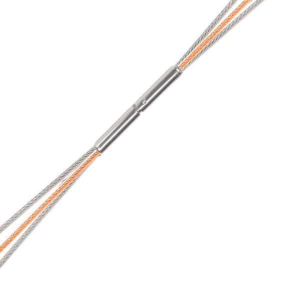 Exklusives Edelstahl Collier 3-10 reihig bicolor ros? mit Bajonettverschluss