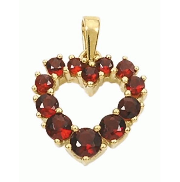 Anh?nger Herz 13x13mm Granat 333 Gold