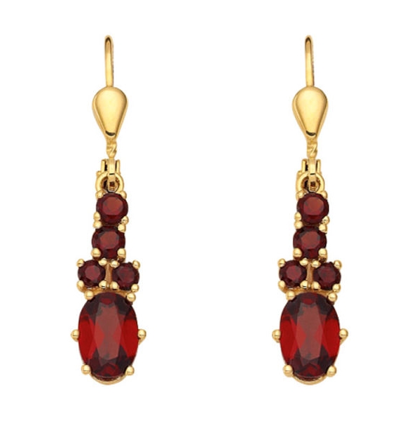 Ohrh?nger mit Brisur Granat 333 Gold