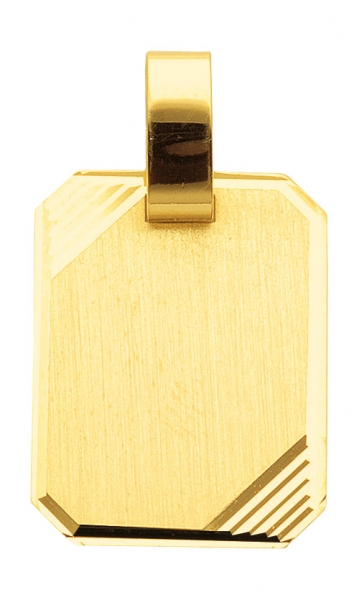 Anh?nger Gravurplatte eckig 14x17mm 8Kt Gold