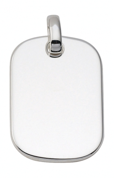 Anh?nger Gravurplatte eckig 21x29mm Silber 925