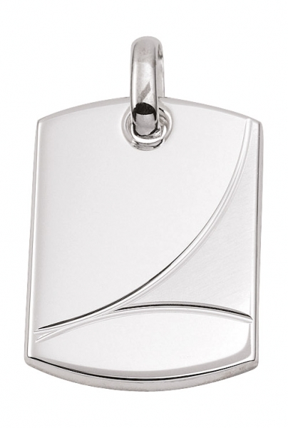 Anh?nger Gravurplatte eckig 20x27mm Silber 925
