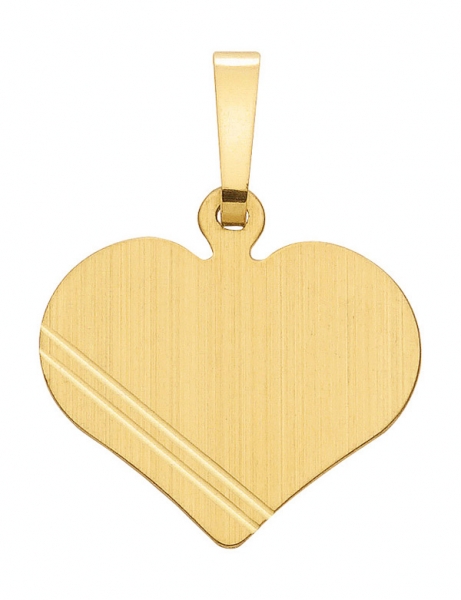 Anh?nger Gravurplatte Herz 16x14mm 8Kt Gold