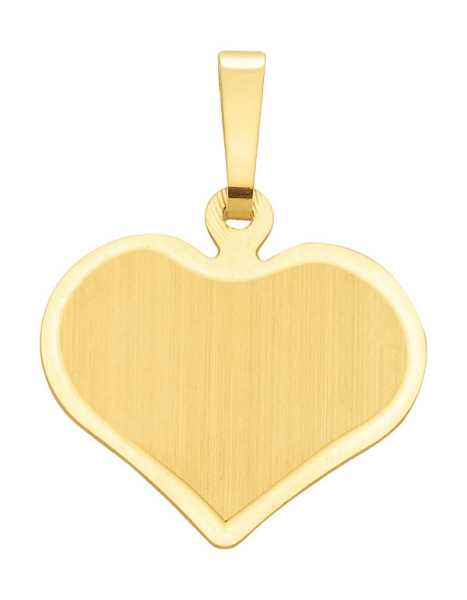 Anh?nger Gravurplatte Herz 15x13mm 14Kt Gold