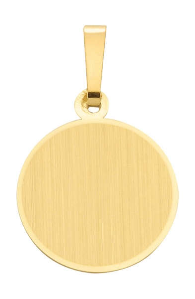 Anh?nger Gravurplatte rund 14mm 14Kt Gold