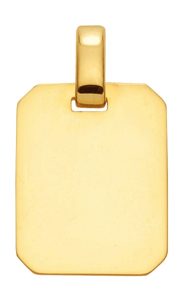 Anh?nger Gravurplatte eckig 10x13mm 8Kt Gold